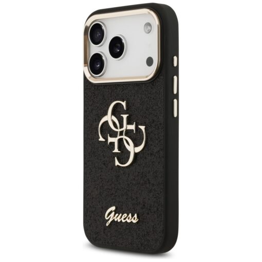 Guess Fixed Glitter Big 4G Metal Frame case for iPhone 17 Pro black - Image 2