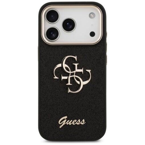 Guess Fixed Glitter Big 4G Metal Frame case for iPhone 17 Pro black - Image 3
