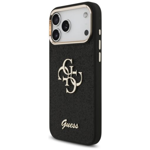 Guess Fixed Glitter Big 4G Metal Frame case for iPhone 17 Pro Max black - Image 2