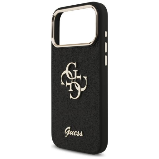Guess Fixed Glitter Big 4G Metal Frame case for iPhone 17 Pro Max black - Image 6