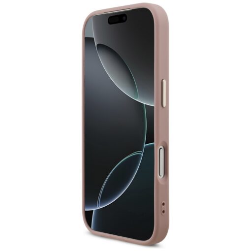 Guess Fixed Glitter Big 4G Metal Frame case for iPhone 17 Pro pink - Image 5