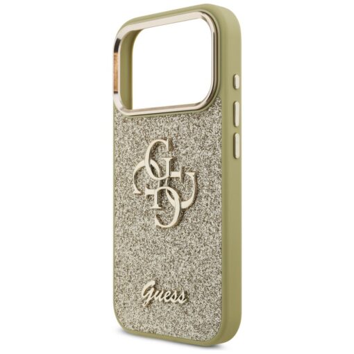 Guess Fixed Glitter Big 4G Metal Frame case for iPhone 17 Pro gold - Image 6