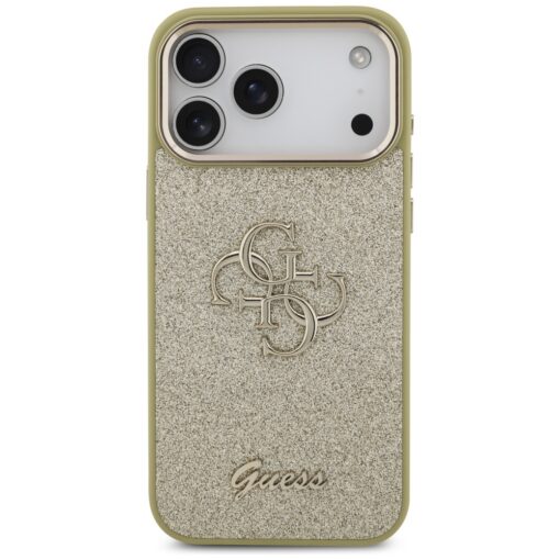 Guess Fixed Glitter Big 4G Metal Frame case for iPhone 17 Pro Max gold - Image 3