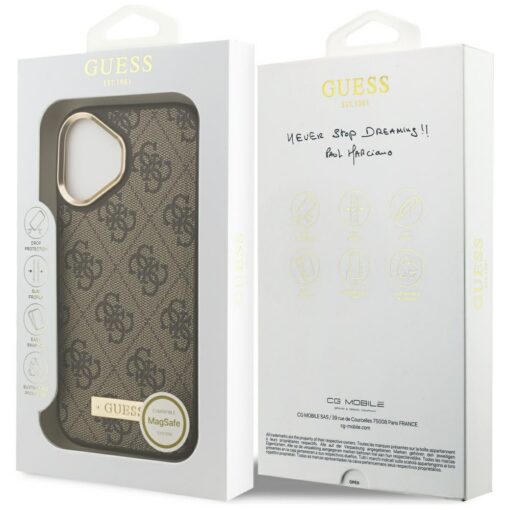 Guess 4G Logo Plate MagSafe case for iPhone 17 brown - Image 8