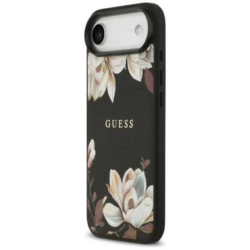 Guess Grained Flowers Classic Logo MagSafe case for iPhone Air black - Image 2