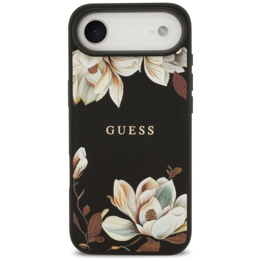 Guess Grained Flowers Classic Logo MagSafe case for iPhone Air black - Image 3