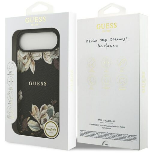 Guess Grained Flowers Classic Logo MagSafe case for iPhone Air black - Image 8