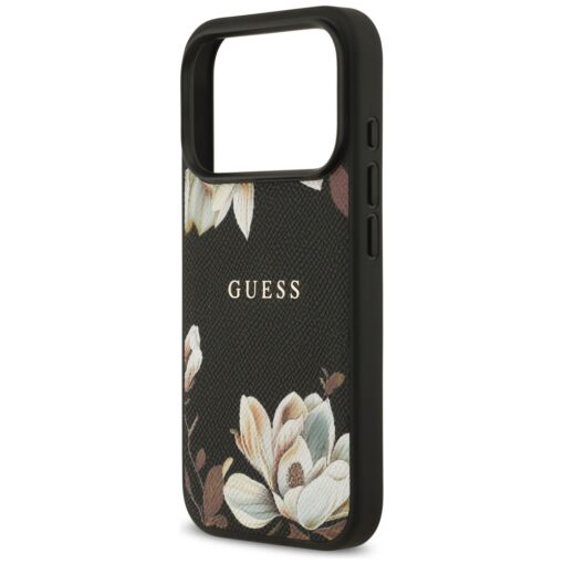 Guess Grained Flowers Classic Logo MagSafe case for iPhone 17 Pro black - Image 6