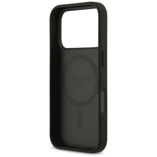 Guess Grained Flowers Classic Logo MagSafe case for iPhone 17 Pro black - Image 7