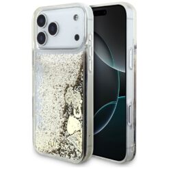 Guess Liq. Glitter 4 Charms case for iPhone 17 Pro gold