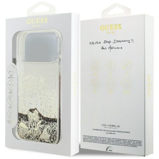 Guess Liq. Glitter 4 Charms case for iPhone 17 Pro gold - Image 8