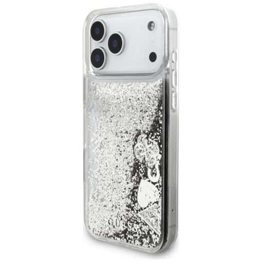 Guess Liq. Glitter Charms case for iPhone 17 Pro Max silver - Image 2