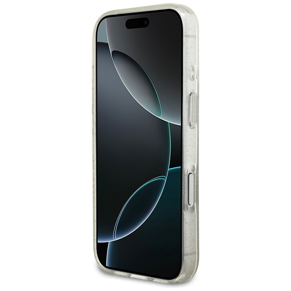 Guess IML Glitter Pearl Strap MagSafe case for iPhone 17 Pro Max transparent - Image 5