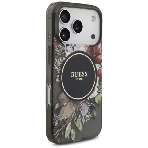 Guess IML Flowers Pearl Strap MagSafe case for iPhone 17 Pro black - Image 4