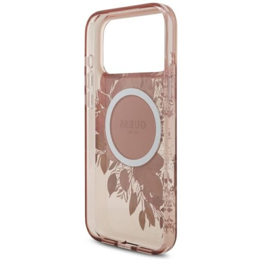 Guess IML Flowers Pearl Strap MagSafe case for iPhone 17 Pro Max pink - Image 7
