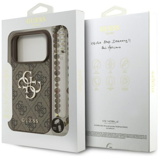 Guess 4G Strap 4G Classic Logo case for iPhone 17 Pro brown - Image 8