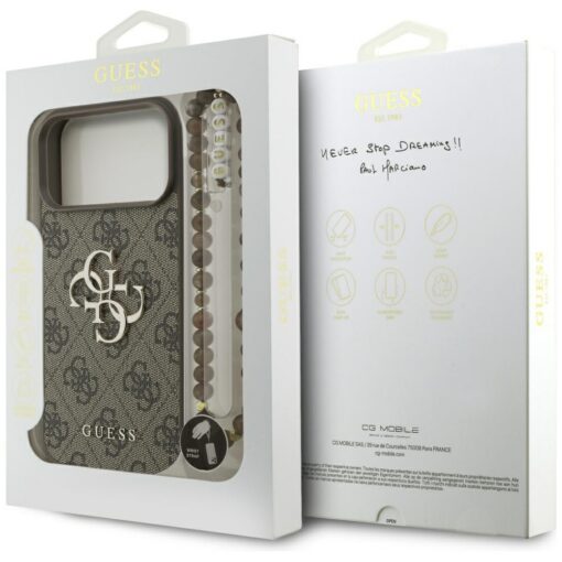 Guess 4G Strap 4G Classic Logo case for iPhone 17 Pro Max brown - Image 8