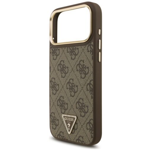 Guess 4G Triangle Logo & Big Strap Metal Buttons MagSafe case for iPhone 17 Pro Max brown - Image 6