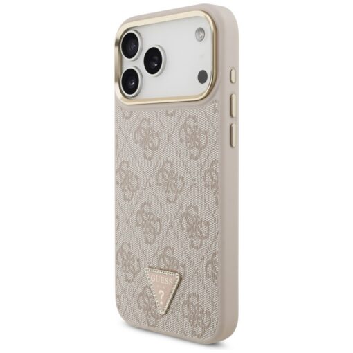 Guess 4G Triangle Logo & Big Strap Metal Buttons MagSafe case for iPhone 17 Pro Max pink - Image 2