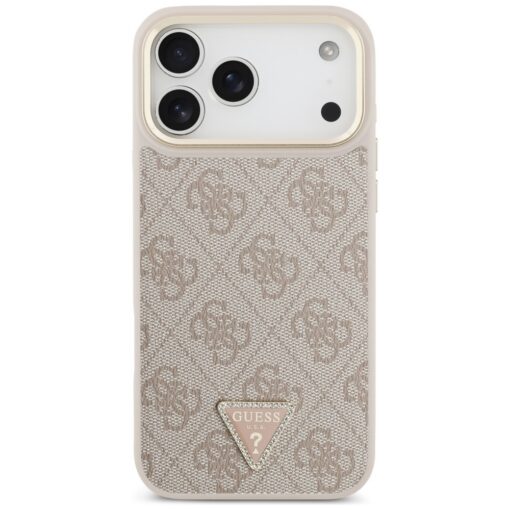 Guess 4G Triangle Logo & Big Strap Metal Buttons MagSafe case for iPhone 17 Pro Max pink - Image 3