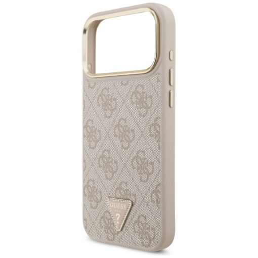Guess 4G Triangle Logo & Big Strap Metal Buttons MagSafe case for iPhone 17 Pro Max pink - Image 6