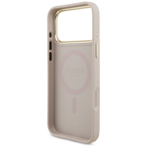 Guess 4G Triangle Logo & Big Strap Metal Buttons MagSafe case for iPhone 17 Pro Max pink - Image 7