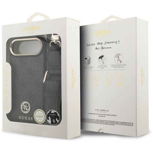 Guess 4G Strass Logo & Big Strap Metal Buttons MagSafe case for iPhone Air black - Image 9