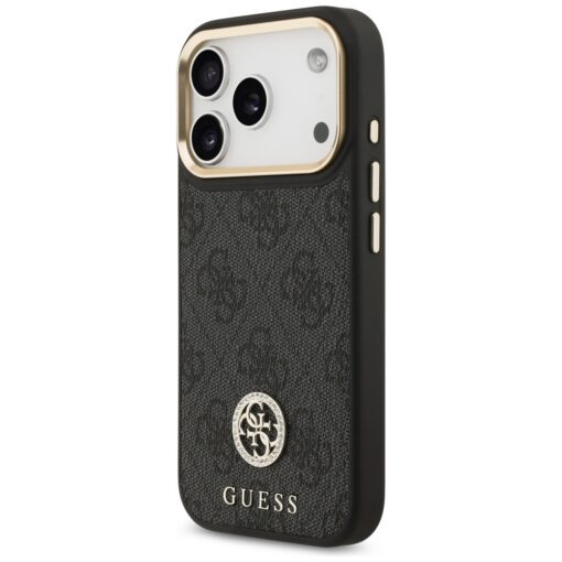 Guess 4G Strass Logo & Big Strap Metal Buttons MagSafe case for iPhone 17 Pro black - Image 2