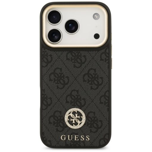 Guess 4G Strass Logo & Big Strap Metal Buttons MagSafe case for iPhone 17 Pro black - Image 3