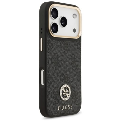 Guess 4G Strass Logo & Big Strap Metal Buttons MagSafe case for iPhone 17 Pro black - Image 4