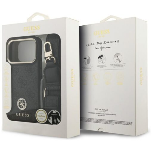 Guess 4G Strass Logo & Big Strap Metal Buttons MagSafe case for iPhone 17 Pro black - Image 9