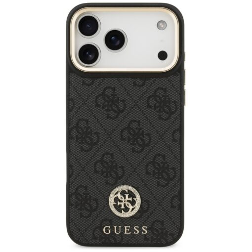 Guess 4G Srtass Logo & Big Strap Metal Buttons MagSafe case for iPhone 17 Pro Max black - Image 3