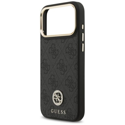Guess 4G Srtass Logo & Big Strap Metal Buttons MagSafe case for iPhone 17 Pro Max black - Image 6
