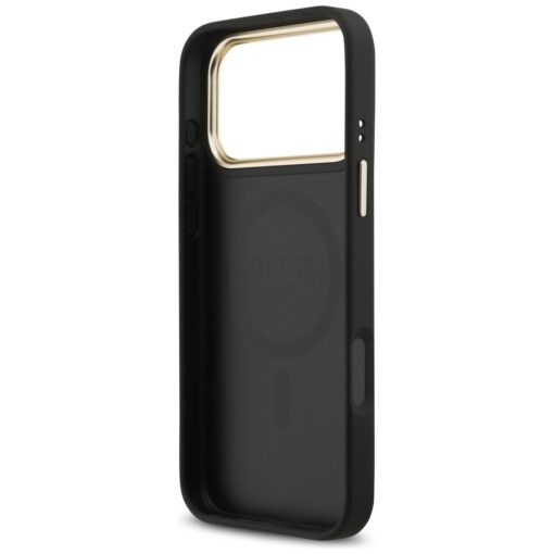 Guess 4G Srtass Logo & Big Strap Metal Buttons MagSafe case for iPhone 17 Pro Max black - Image 7