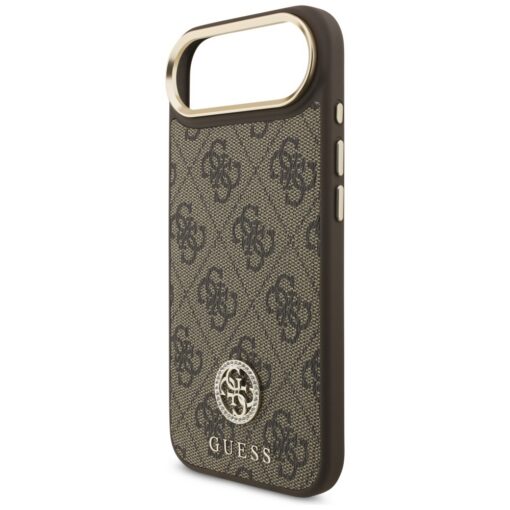 Guess 4G Strass Logo & Big Strap Metal Buttons MagSafe case for iPhone Air brown - Image 6
