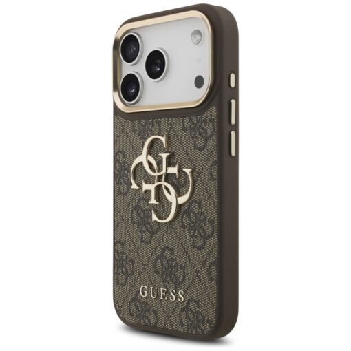 Guess 4G Big 4G Classic Logo Big Strap Metal Buttons case for iPhone 17 Pro brown - Image 2