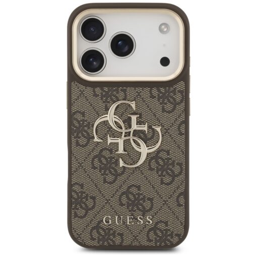 Guess 4G Big 4G Classic Logo Big Strap Metal Buttons case for iPhone 17 Pro brown - Image 3