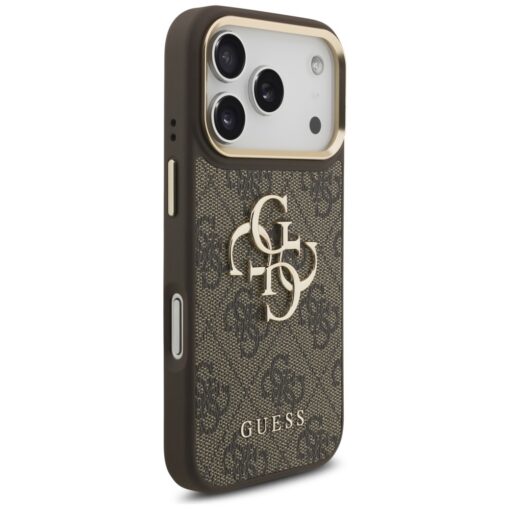 Guess 4G Big 4G Classic Logo Big Strap Metal Buttons case for iPhone 17 Pro brown - Image 4