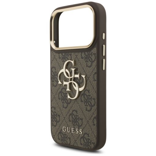 Guess 4G Big 4G Classic Logo Big Strap Metal Buttons case for iPhone 17 Pro brown - Image 6
