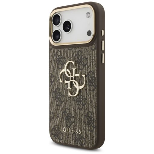 Guess 4G Big 4G Classic Logo Big Strap Metal Buttons case for iPhone 17 Pro Max brown - Image 2
