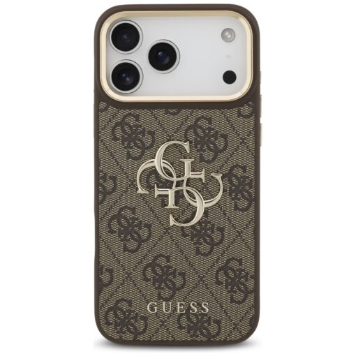 Guess 4G Big 4G Classic Logo Big Strap Metal Buttons case for iPhone 17 Pro Max brown - Image 3