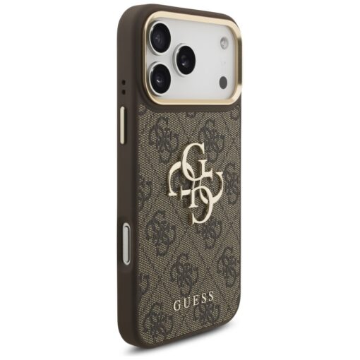 Guess 4G Big 4G Classic Logo Big Strap Metal Buttons case for iPhone 17 Pro Max brown - Image 4