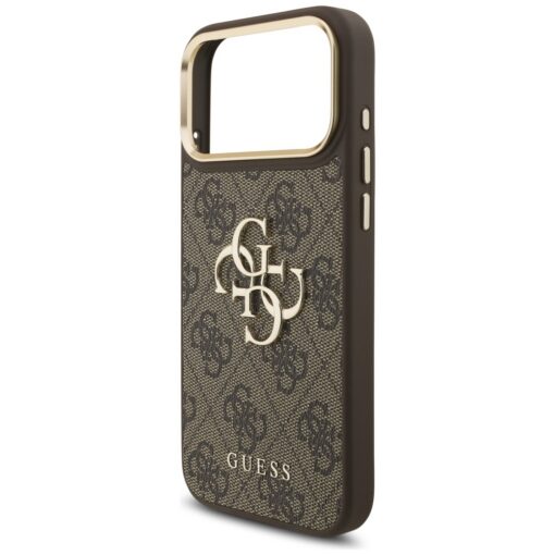 Guess 4G Big 4G Classic Logo Big Strap Metal Buttons case for iPhone 17 Pro Max brown - Image 6