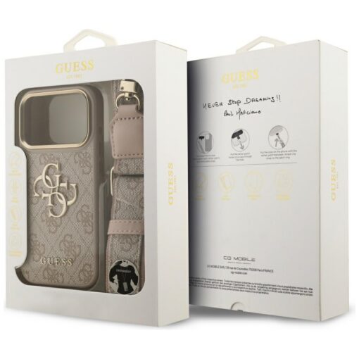 Guess 4G Big 4G Classic Logo Big Strap Metal Buttons case for iPhone 17 Pro pink - Image 9