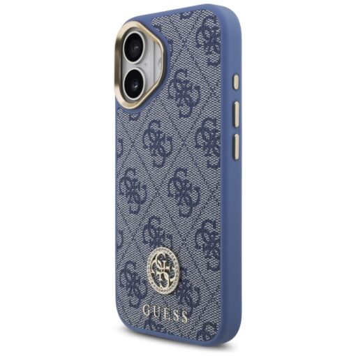 Guess 4G Strass Logo & Big Strap Metal Buttons MagSafe case for iPhone 17 blue - Image 2