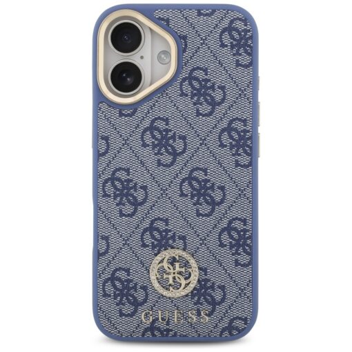 Guess 4G Strass Logo & Big Strap Metal Buttons MagSafe case for iPhone 17 blue - Image 3