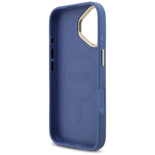 Guess 4G Strass Logo & Big Strap Metal Buttons MagSafe case for iPhone 17 blue - Image 7