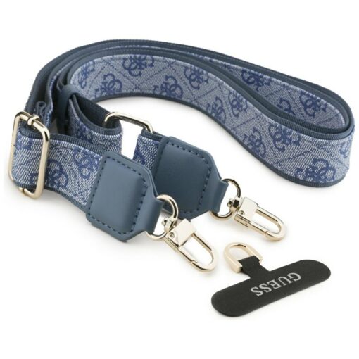 Guess 4G Strass Logo & Big Strap Metal Buttons MagSafe case for iPhone 17 blue - Image 8