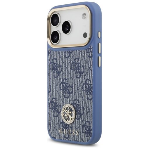 Guess 4G Strass Logo & Big Strap Metal Buttons MagSafe case for iPhone 17 Pro blue - Image 2