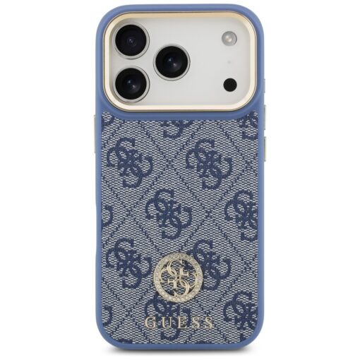 Guess 4G Strass Logo & Big Strap Metal Buttons MagSafe case for iPhone 17 Pro blue - Image 3